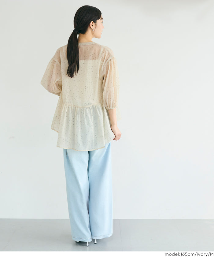 コカ coca シアーフレアブラウス （Ivory） Ivory