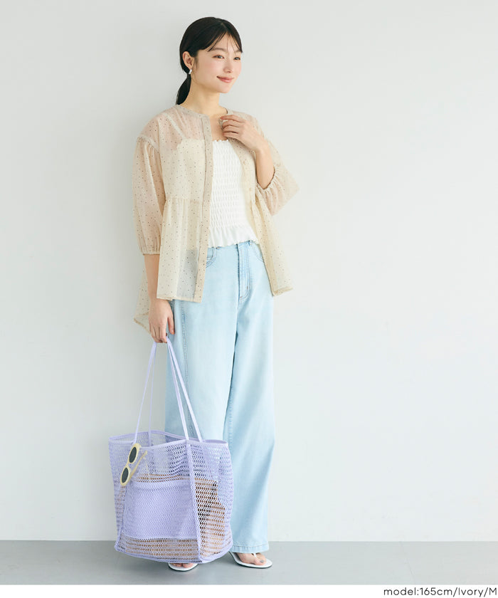 コカ coca シアーフレアブラウス （Ivory） Ivory