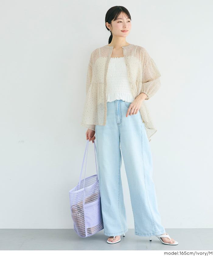コカ coca シアーフレアブラウス （Ivory） Ivory