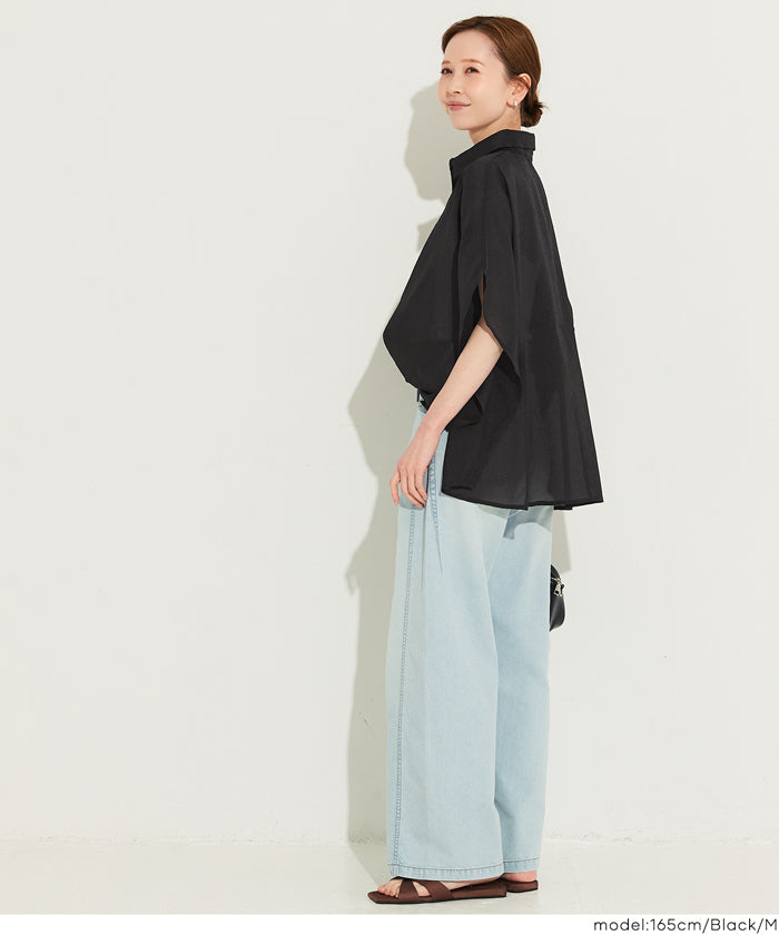コカ coca オーガンジードルマンシャツ （Black） Black