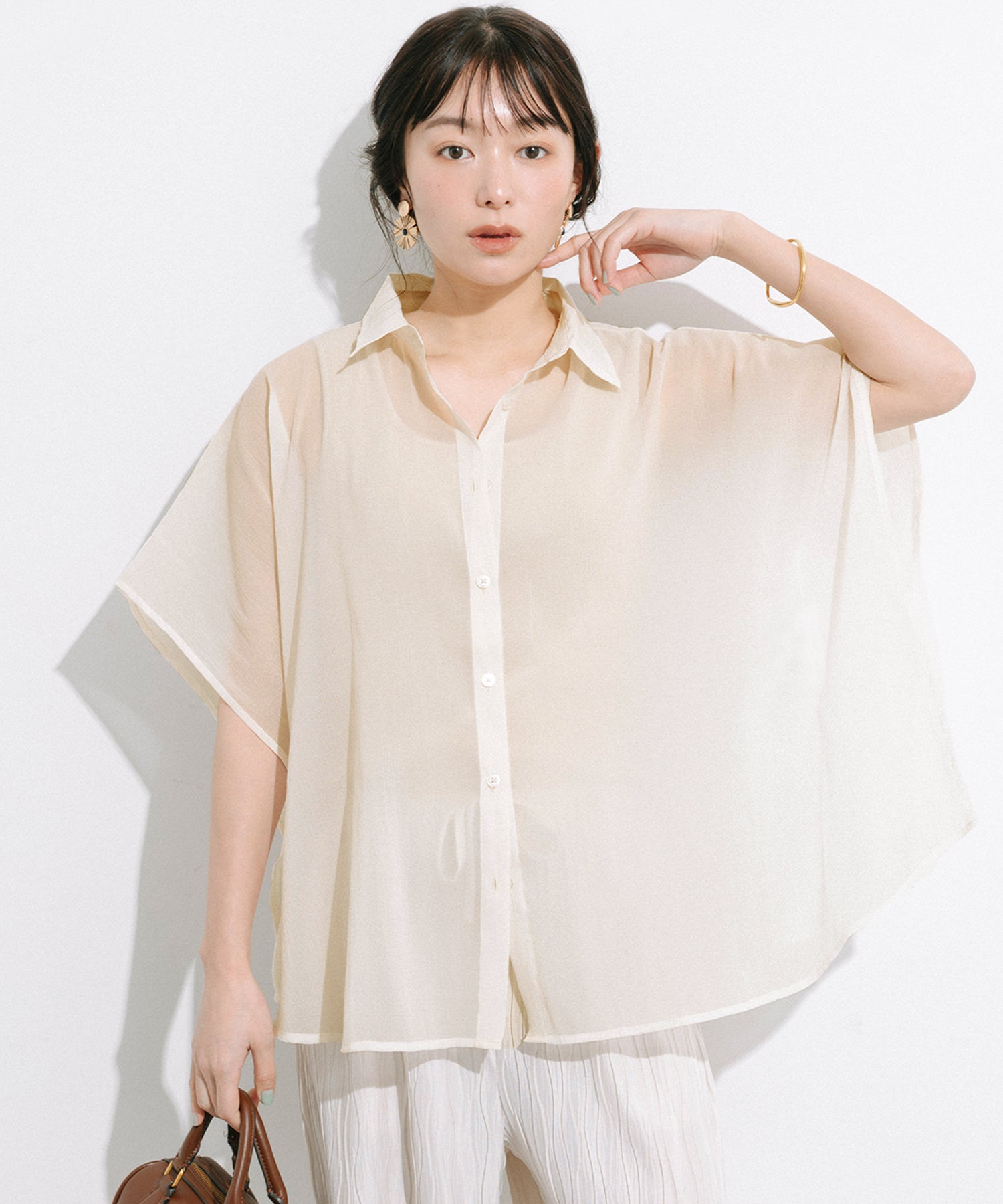コカ coca オーガンジードルマンシャツ （Ivory） Ivory