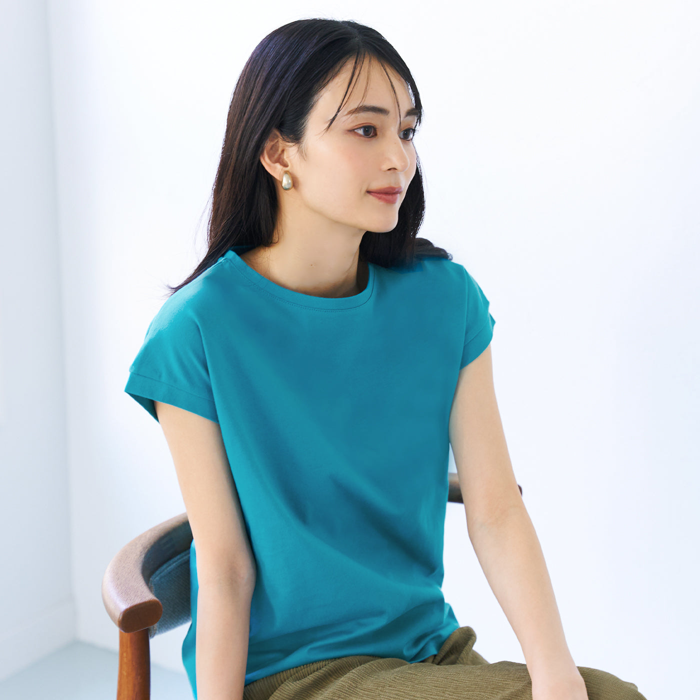 コカ coca COTTON from the U.S.フレンチスリーブUネックTシャツ,Dk.blue