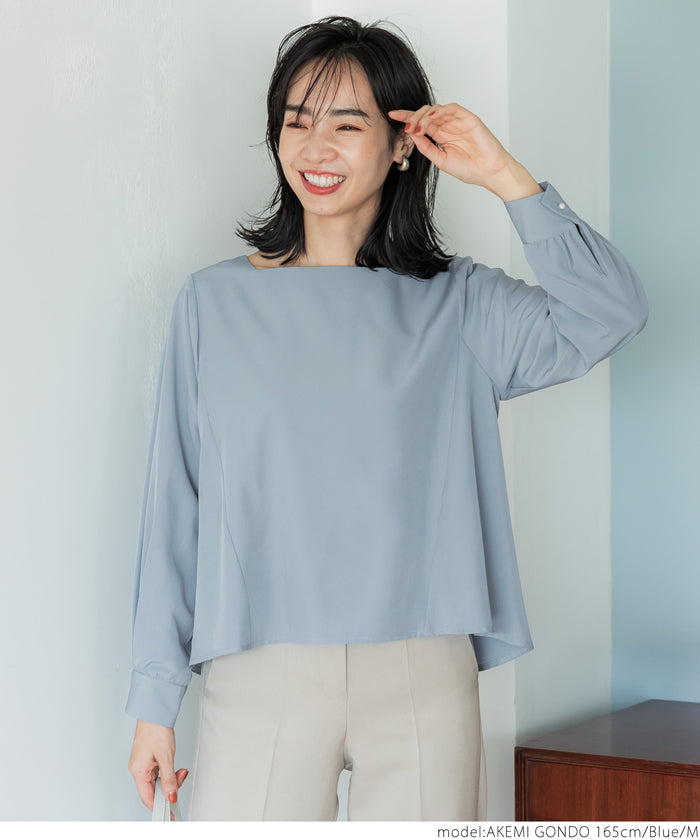 Coca fleece inner back pearl blouse