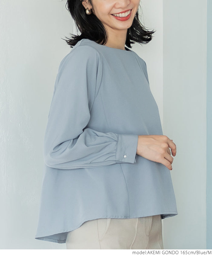 Coca fleece inner back pearl blouse