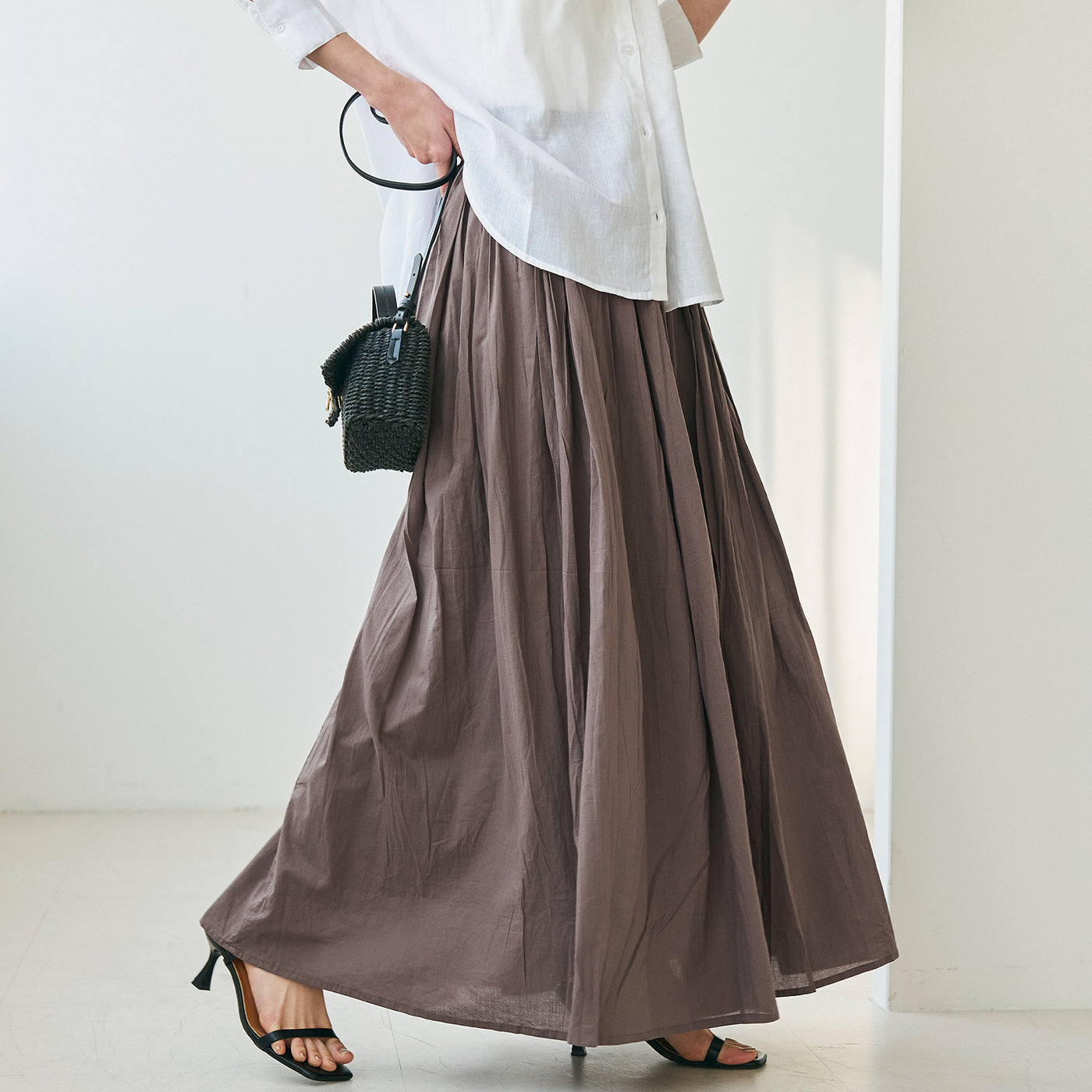 Coca Cotton Voile Flared Skirt