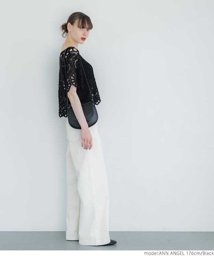 coca crochet frill hem top