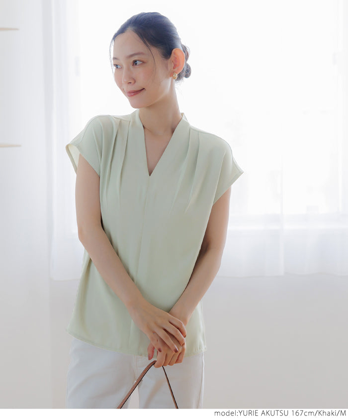【WEB限定セール】コカ coca とろみVネックブラウス （Khaki） Khaki