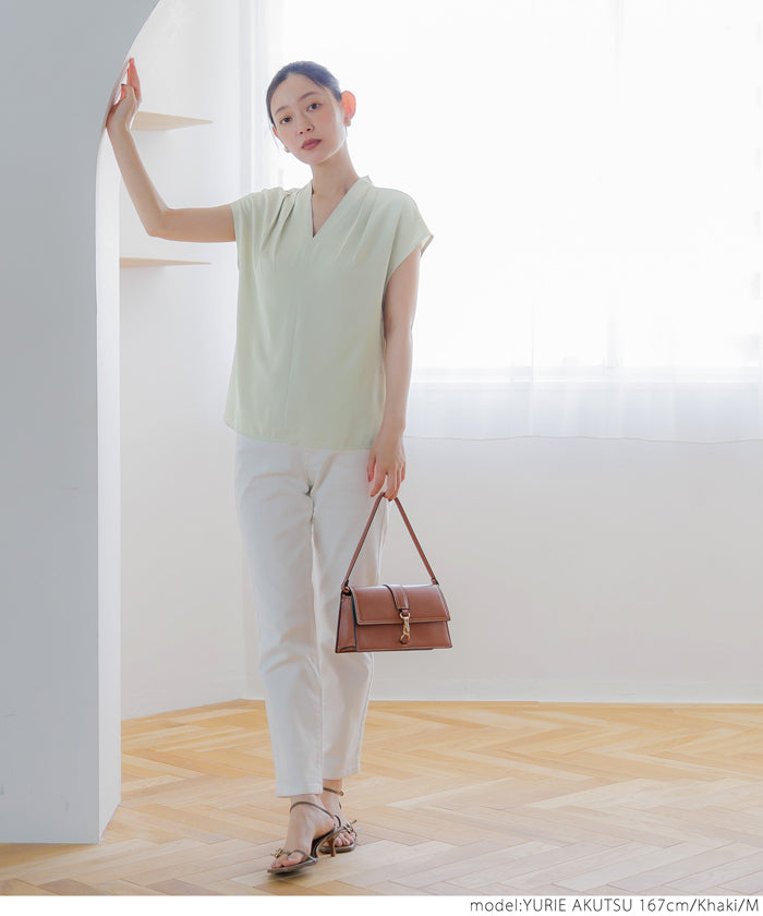 【WEB限定セール】コカ coca とろみVネックブラウス （Khaki） Khaki