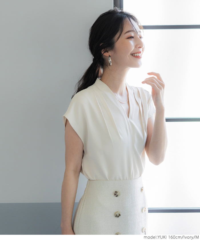 【WEB限定セール】コカ coca とろみVネックブラウス （Khaki） Khaki