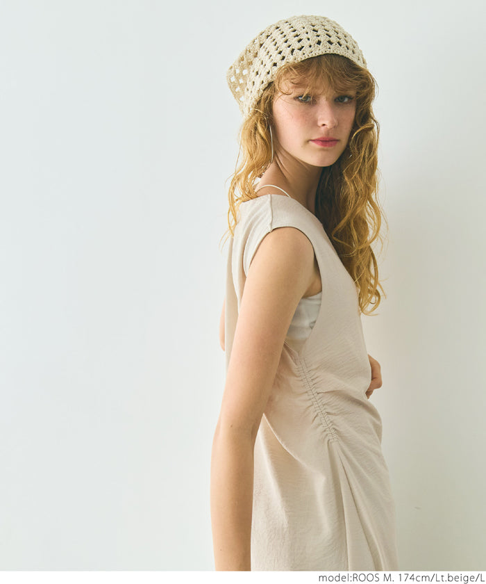 coca Thick Gathered Sleeveless One-Piece Dress