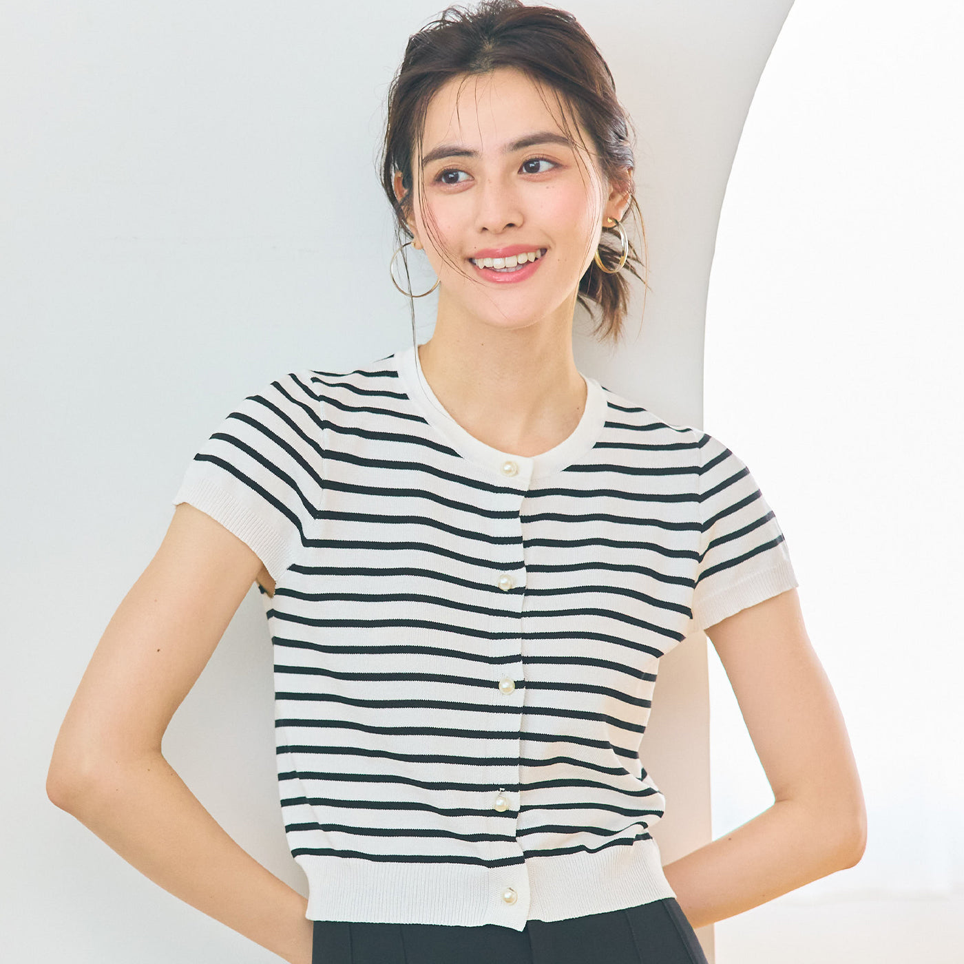 【WEB限定セール】コカ coca パールニット （Border） Border