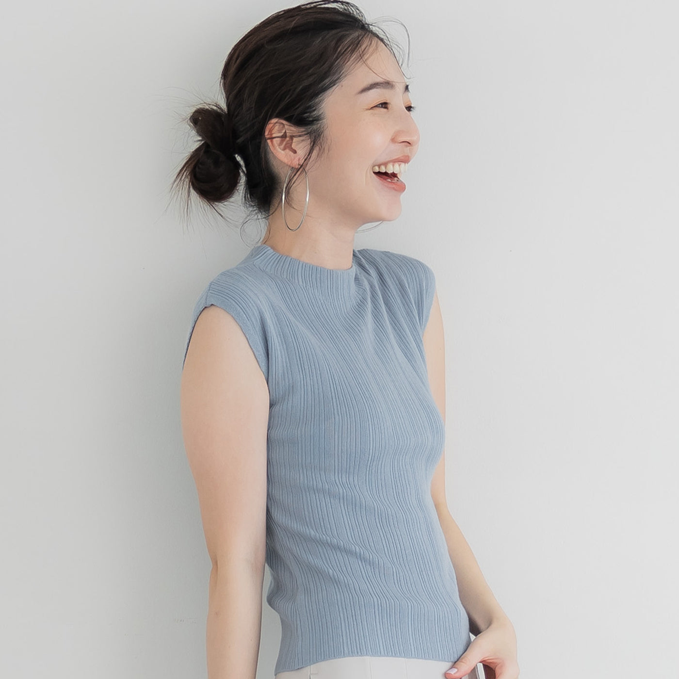 コカ coca ハイネックリブニット,Dk.blue