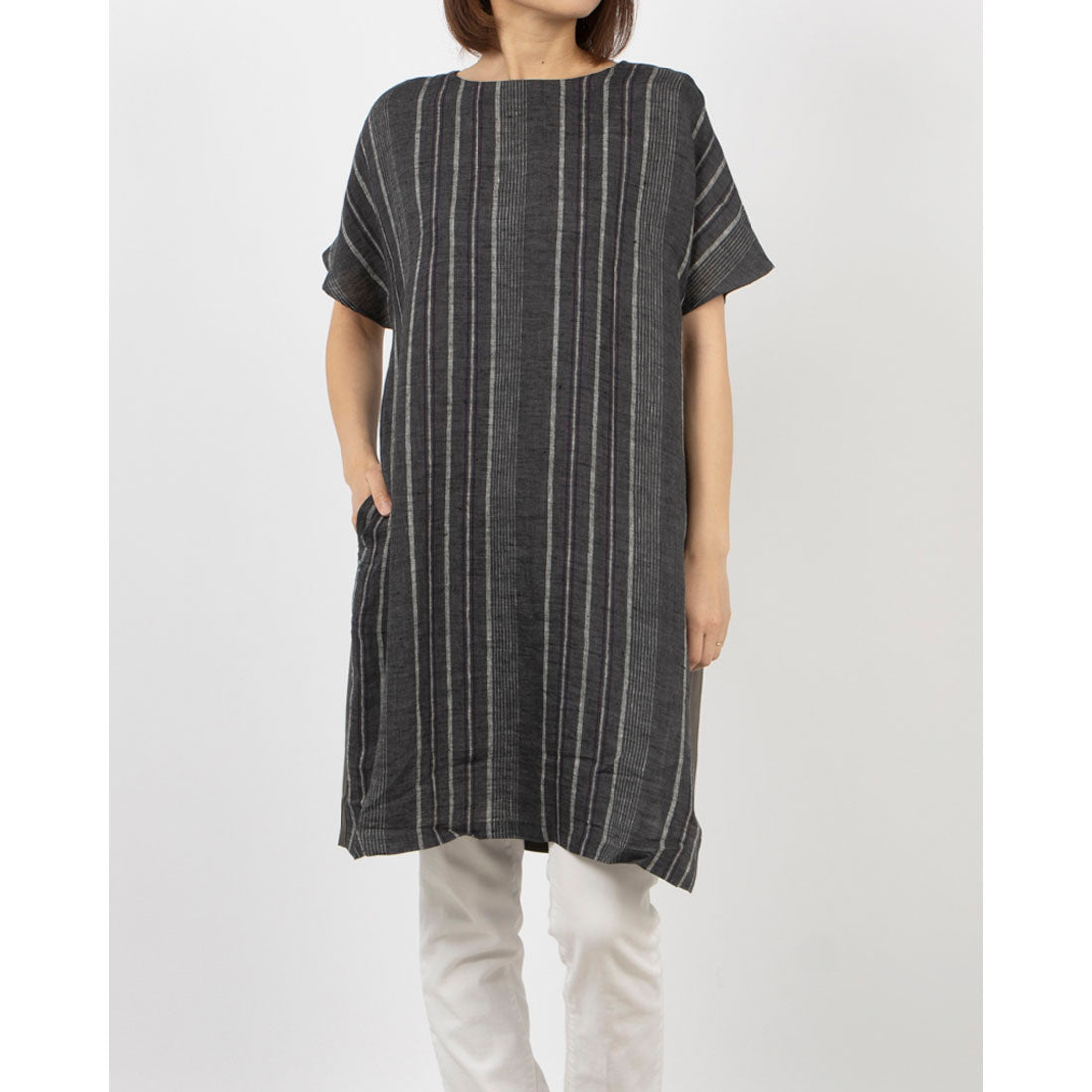 コケットコレクション COKETT COLLECTION ストライプチュニック （カーキ） カーキ