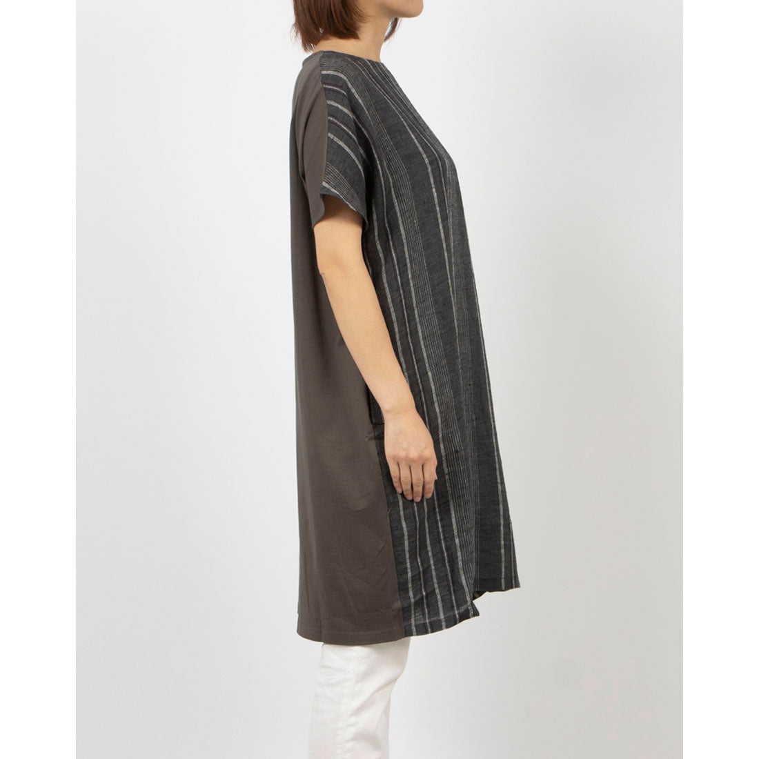 コケットコレクション COKETT COLLECTION ストライプチュニック （カーキ） カーキ