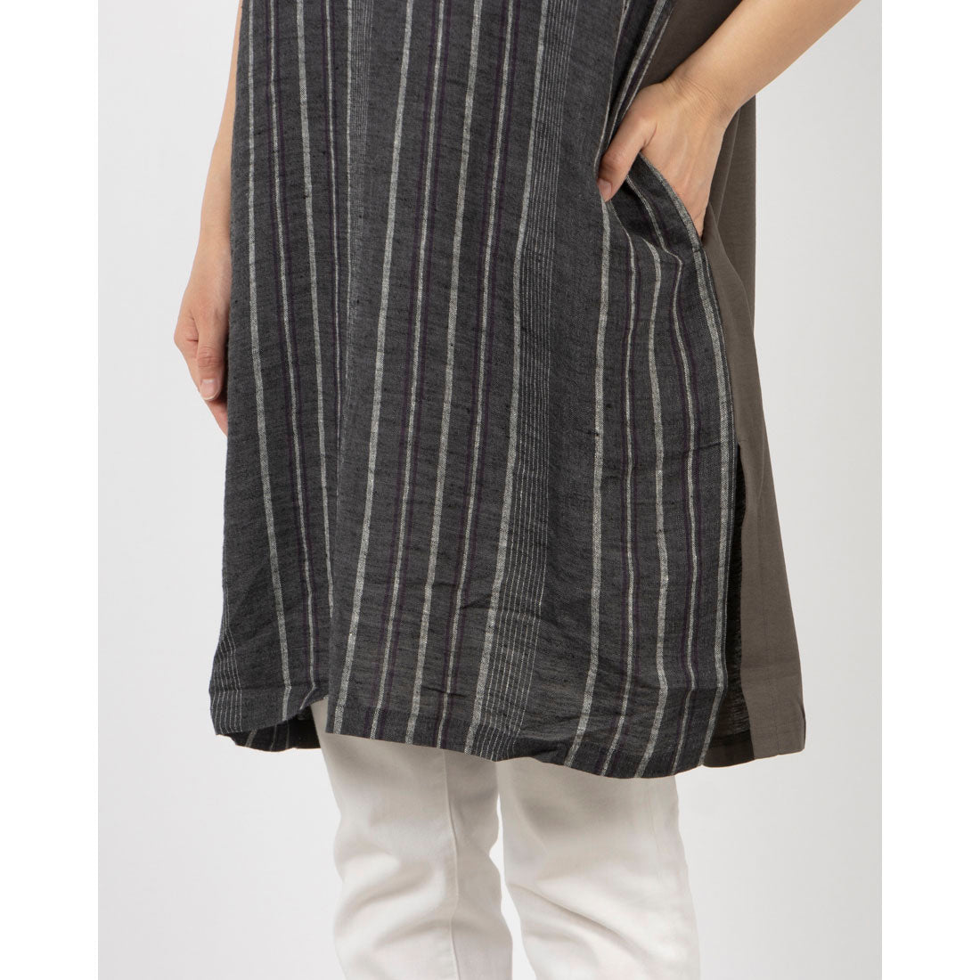 コケットコレクション COKETT COLLECTION ストライプチュニック （カーキ） カーキ