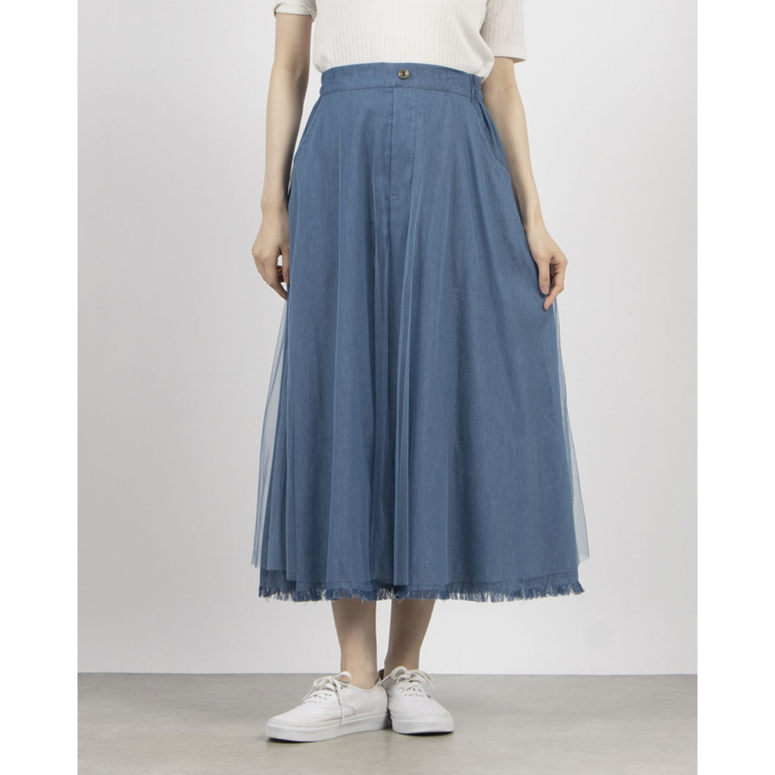 コケットコレクション COKETT COLLECTION デニムスカート ネイビー