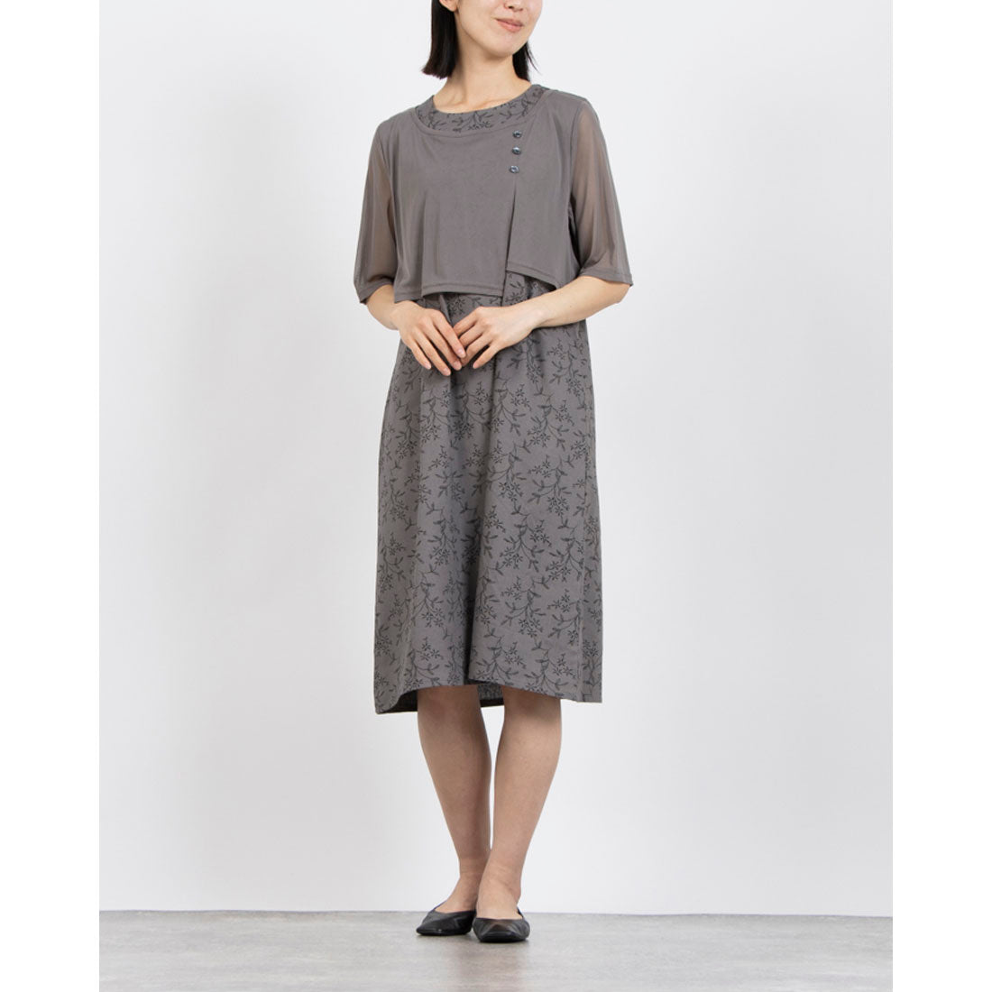 コケットコレクション COKETT COLLECTION 布帛ワンピース （グレー） グレー