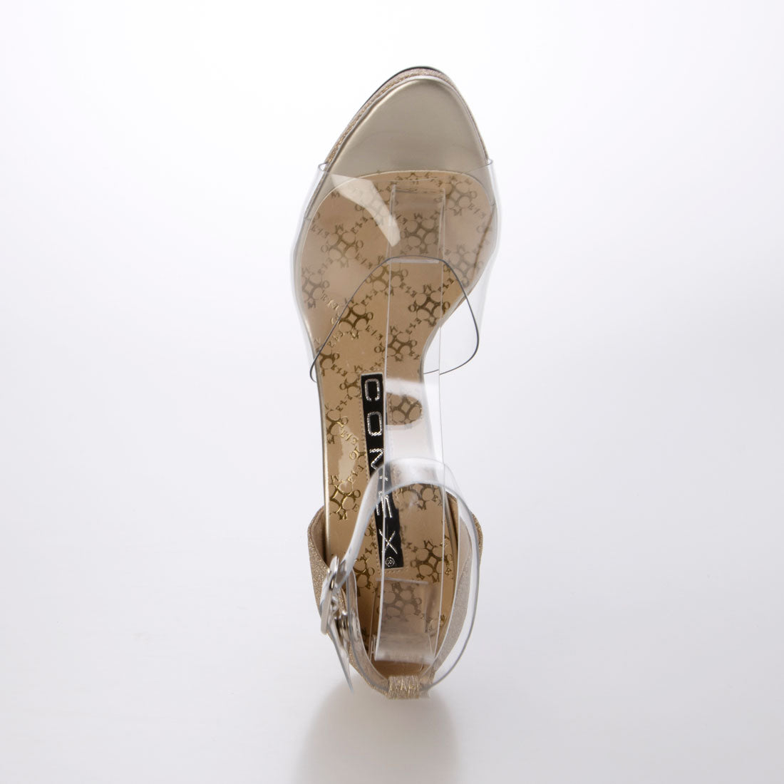 コメックス COMEX 厚底 フィルム ヒール12cm ハイヒール ラメ アンクルストラップ  サンダル （ベージュラメ） ベージュラメ