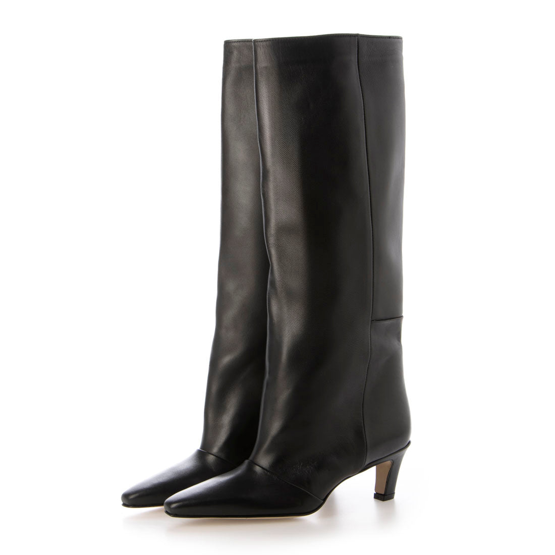 CORSO ROMA, 9　LEATHER BOOTS Corso Roma 9 Round Toe Back Zip Long Boots