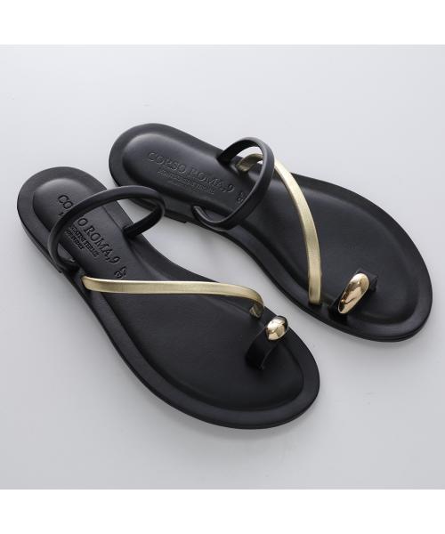 コルソローマ ノーヴェ CORSO ROMA 9 CORSO ROMA 9 サンダル 403-A レザー フラット （NERO-ARGENTO/シルバー） NERO-ARGENTO/シルバー