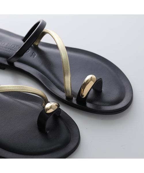 コルソローマ ノーヴェ CORSO ROMA 9 CORSO ROMA 9 サンダル 403-A レザー フラット （NERO-ARGENTO/シルバー） NERO-ARGENTO/シルバー