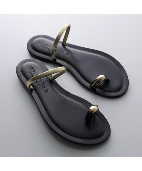 コルソローマ ノーヴェ CORSO ROMA 9 CORSO ROMA 9 サンダル 400-A レザー フラット （NERO-ARGENTO/シルバー） NERO-ARGENTO/シルバー