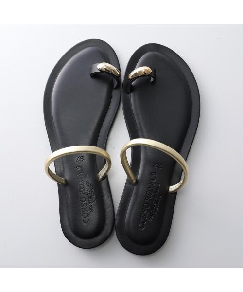 コルソローマ ノーヴェ CORSO ROMA 9 CORSO ROMA 9 サンダル 400-A レザー フラット （NERO-ARGENTO/シルバー） NERO-ARGENTO/シルバー