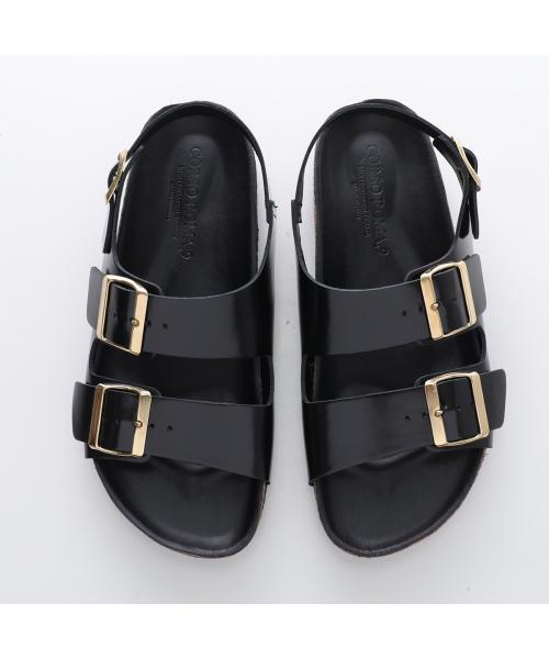 コルソローマ ノーヴェ CORSO ROMA 9 CORSO ROMA 9 サンダル 908 ストラップ フラット （ABRASIVATO-NERO/ブラック） ABRASIVATO-NERO/ブラック