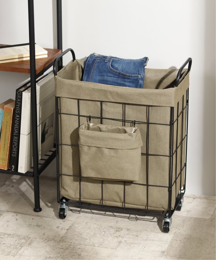 トウキョウデザインチャンネル バイヤーズセレクト TOKYO DESIGN CHANNEL BUYERS SELECT ランドリーバスケットポケツキ38L （Dkグリーン） Dkグリーン