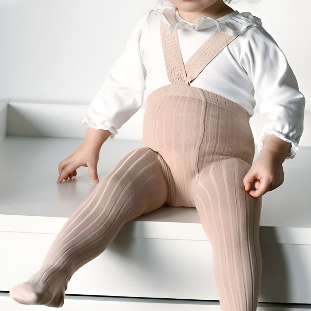 コンドル condor タイツ 子供用 6～12ヶ月 1～2歳 3～4歳 Rib tights with elastic suspenders【返品不可商品】
