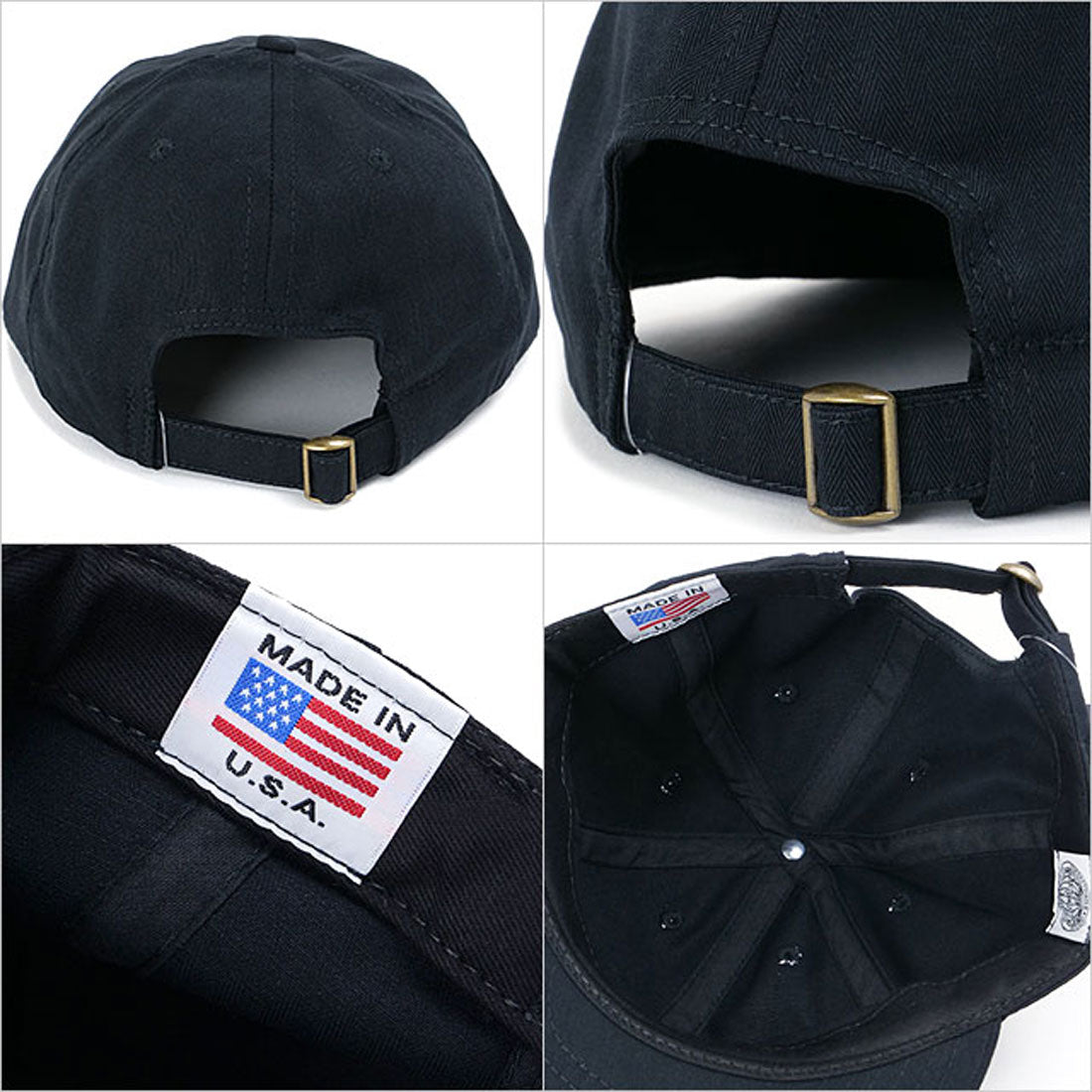 クーパーズタウンボールキャップ  COOPERSTOWN BALL CAP SOLID HBT CAP BLACK （BLACK） BLACK