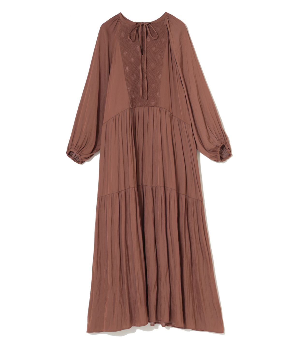 COEL Geometric Jacquard Mixed Material One-Piece Dress