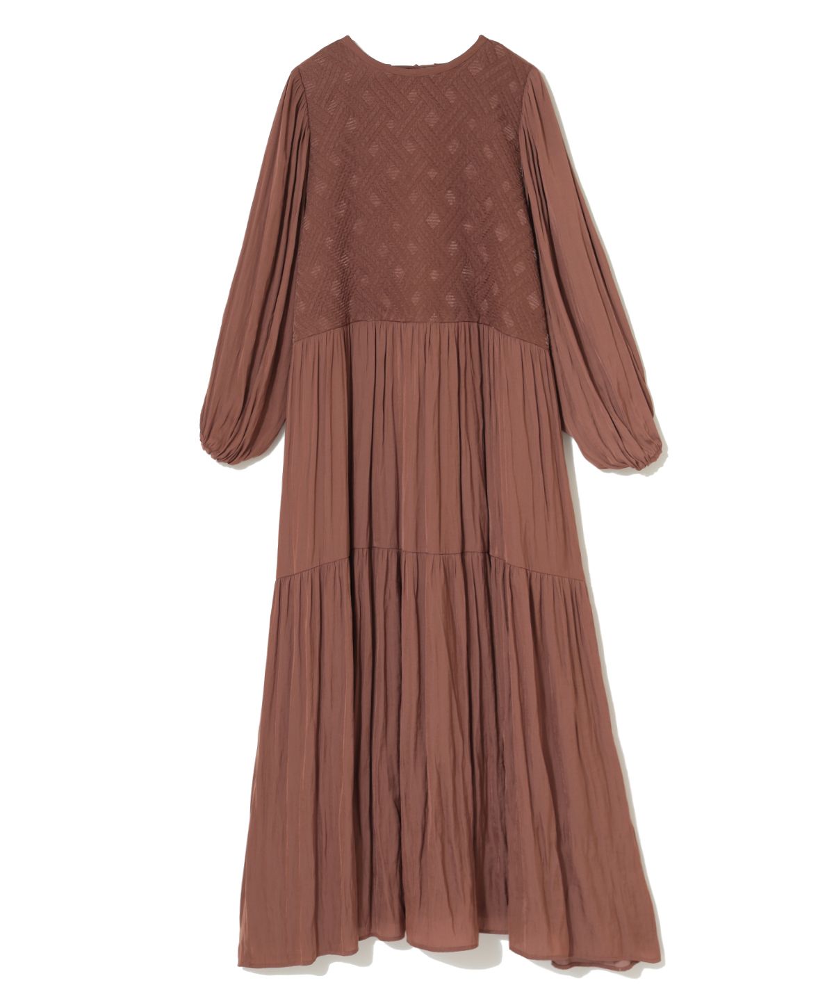 COEL Geometric Jacquard Mixed Material One-Piece Dress