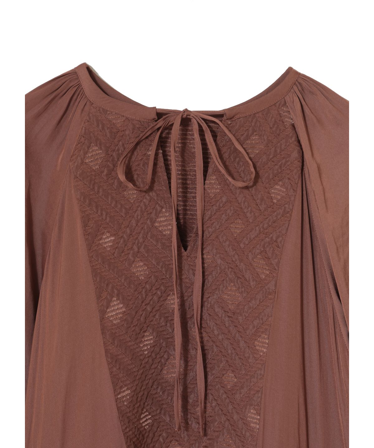 COEL Geometric Jacquard Mixed Material One-Piece Dress