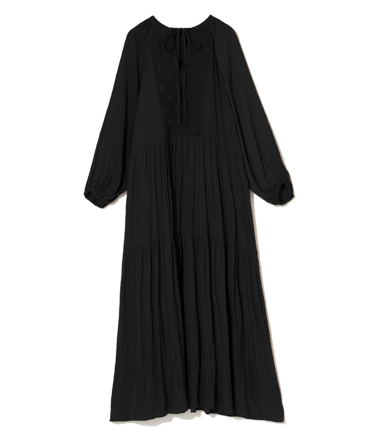 COEL Geometric Jacquard Mixed Material One-Piece Dress