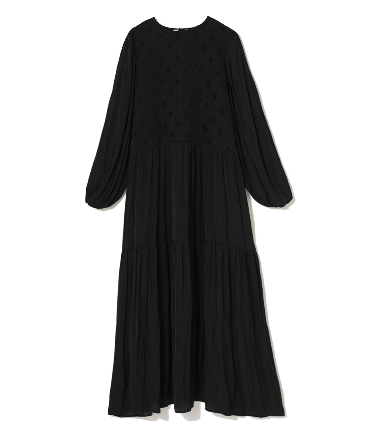 COEL Geometric Jacquard Mixed Material One-Piece Dress