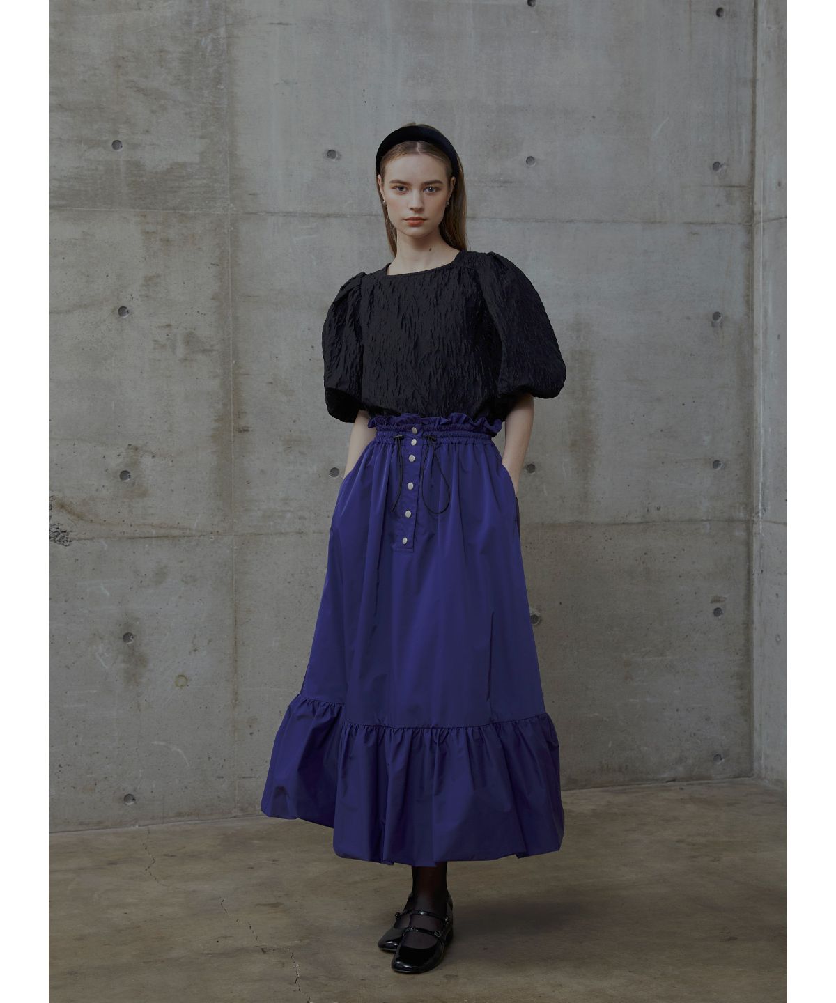 COEL Puffed Jacquard Blouse