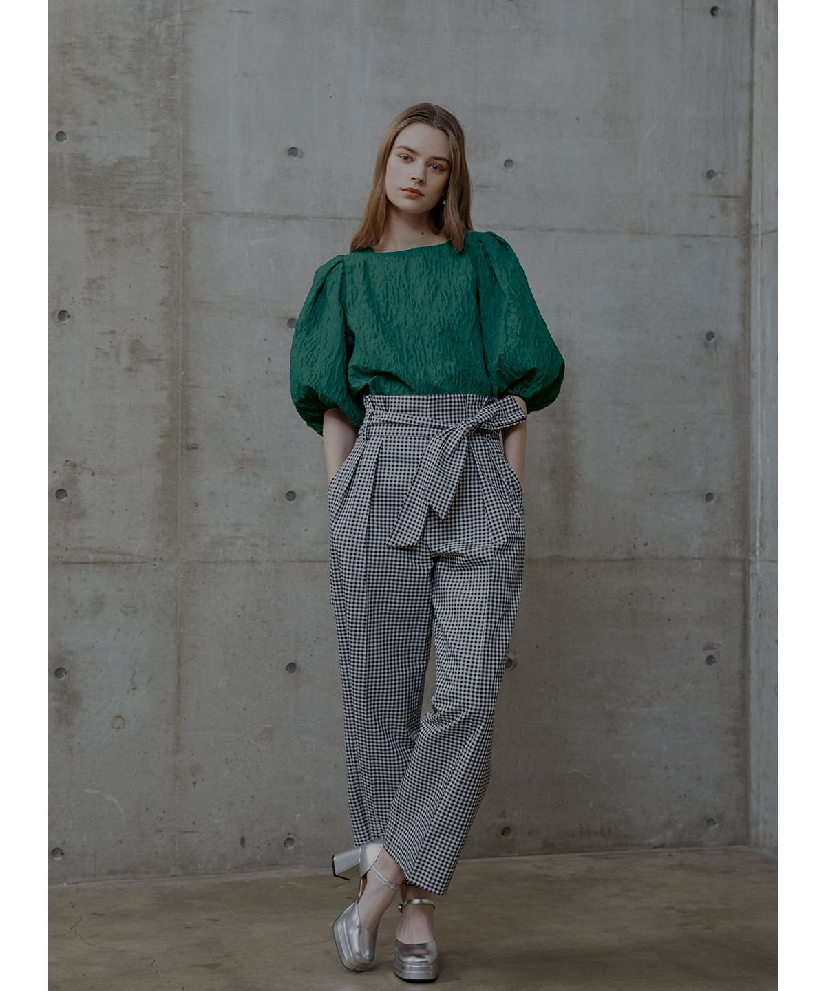COEL Puffed Jacquard Blouse
