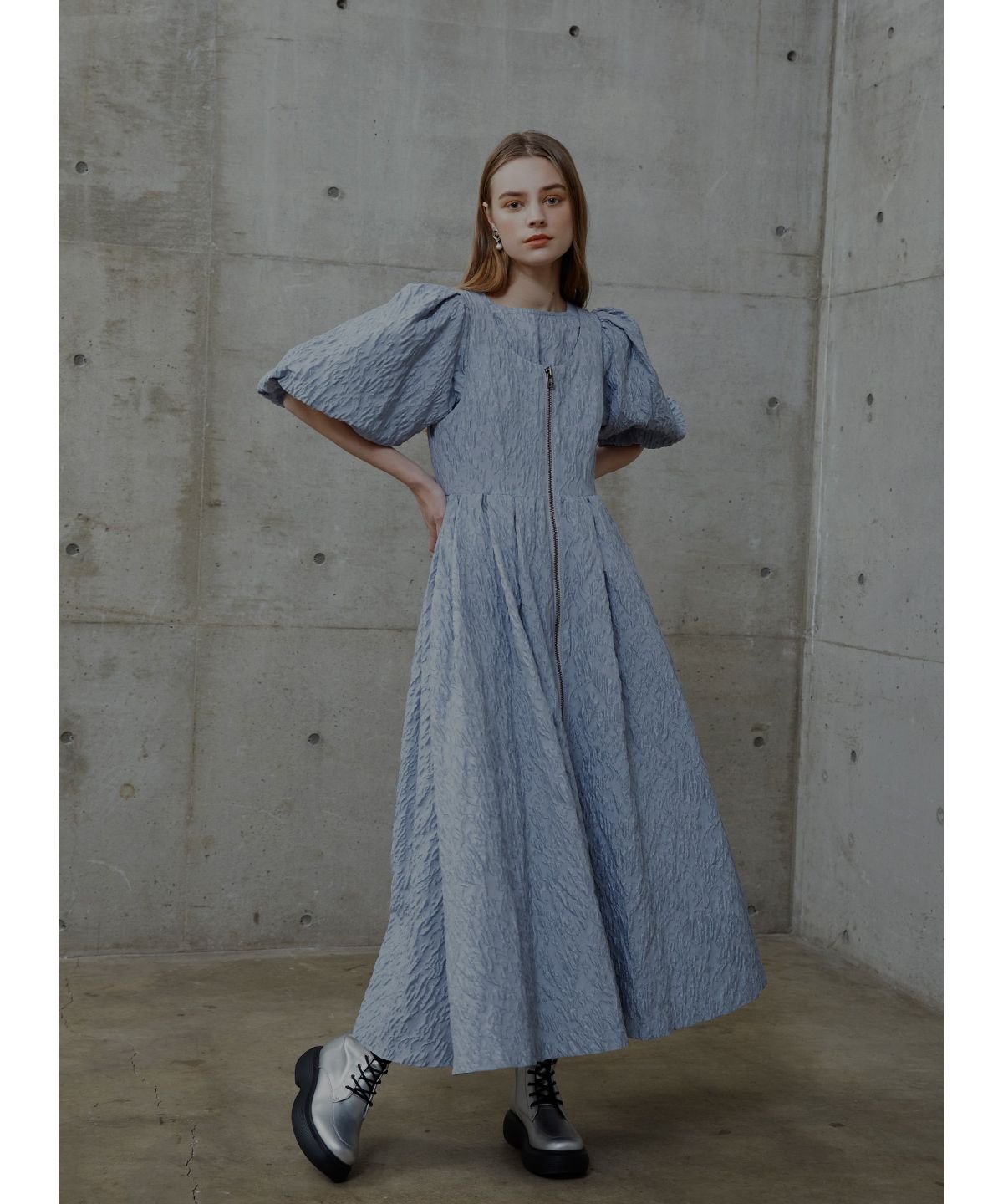 COEL Puffed Jacquard Blouse