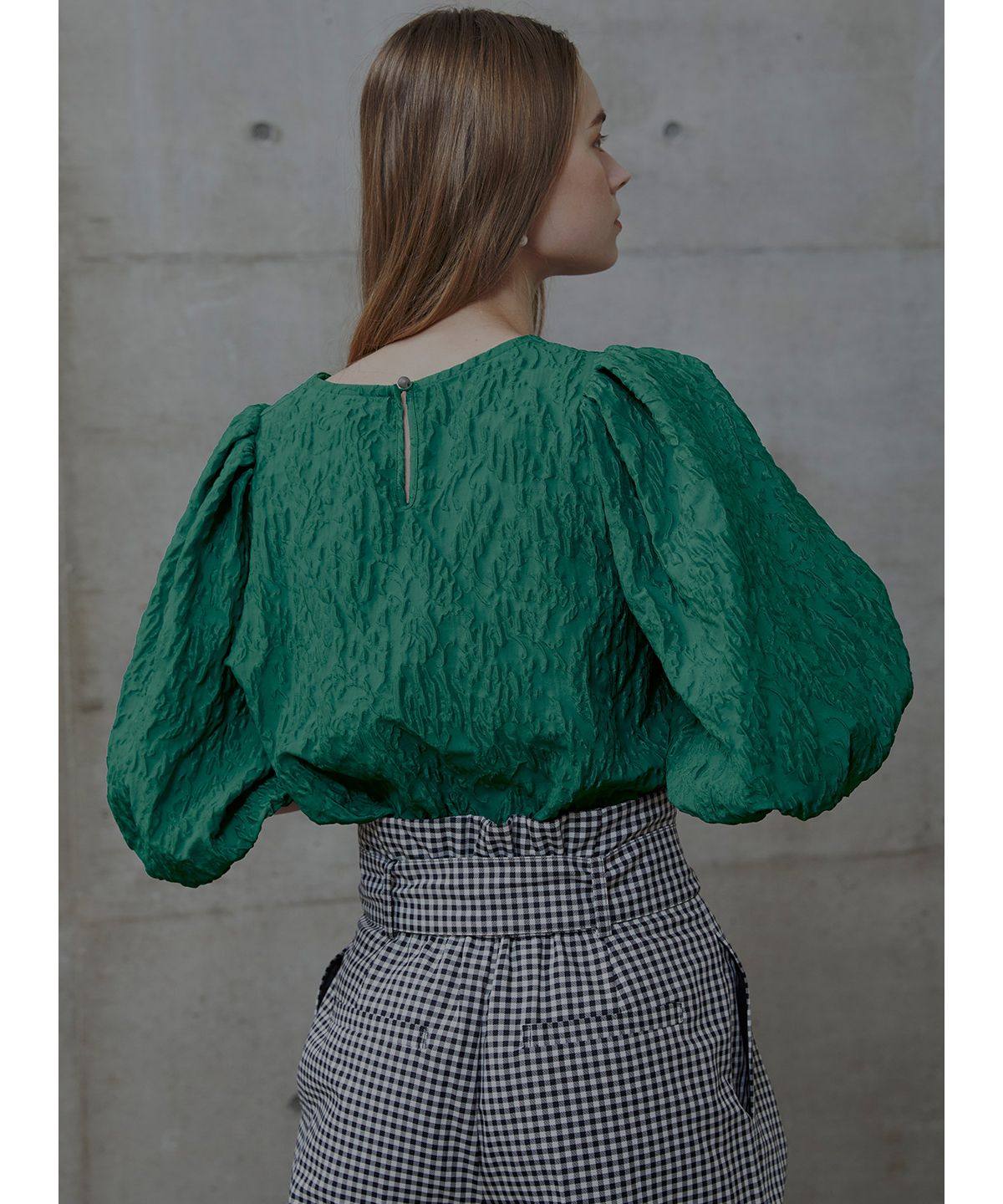 COEL Puffed Jacquard Blouse