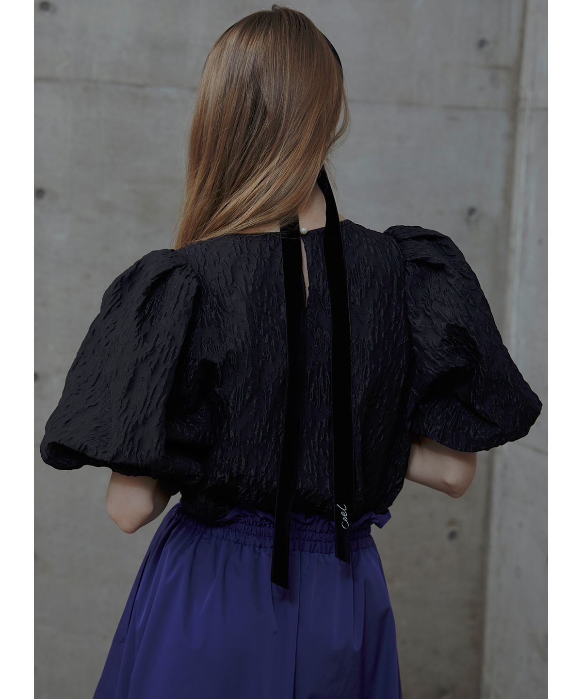 COEL Puffed Jacquard Blouse