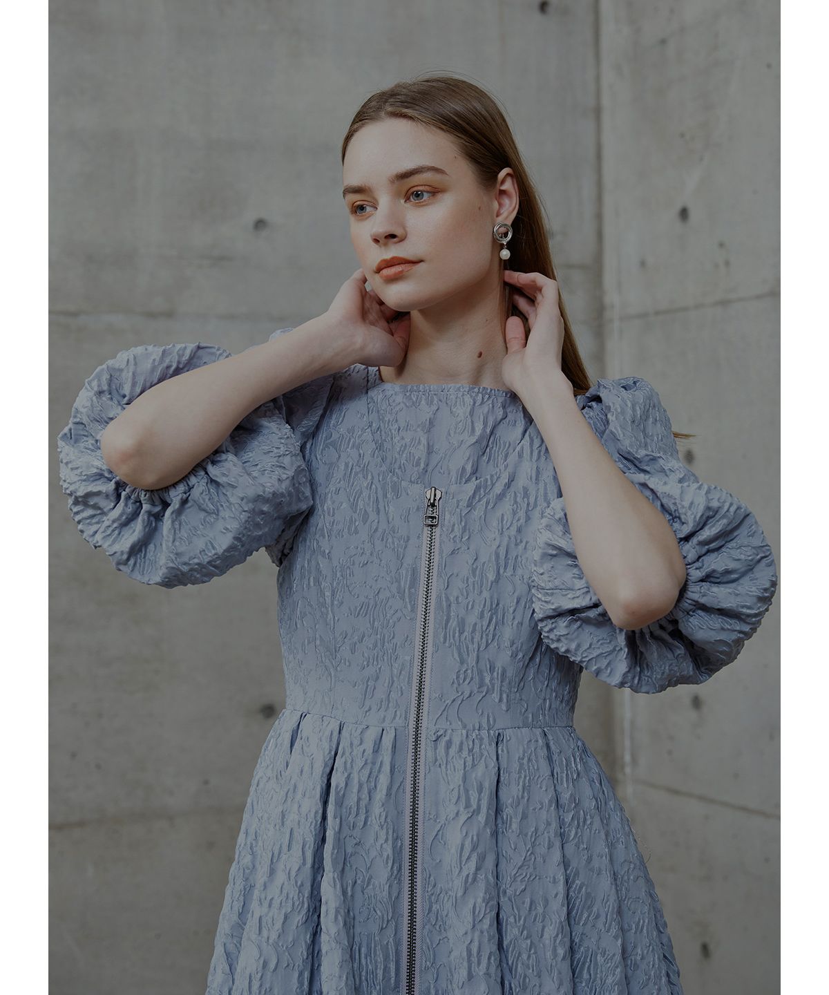 COEL Puffed Jacquard Blouse