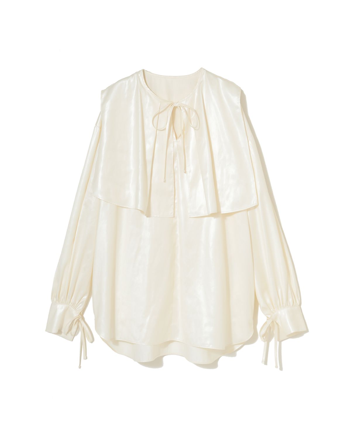 COEL Leather-like Satin Blouse