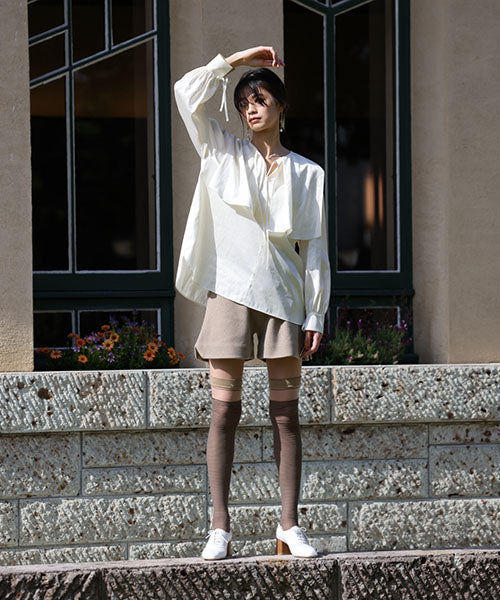 COEL Leather-like Satin Blouse
