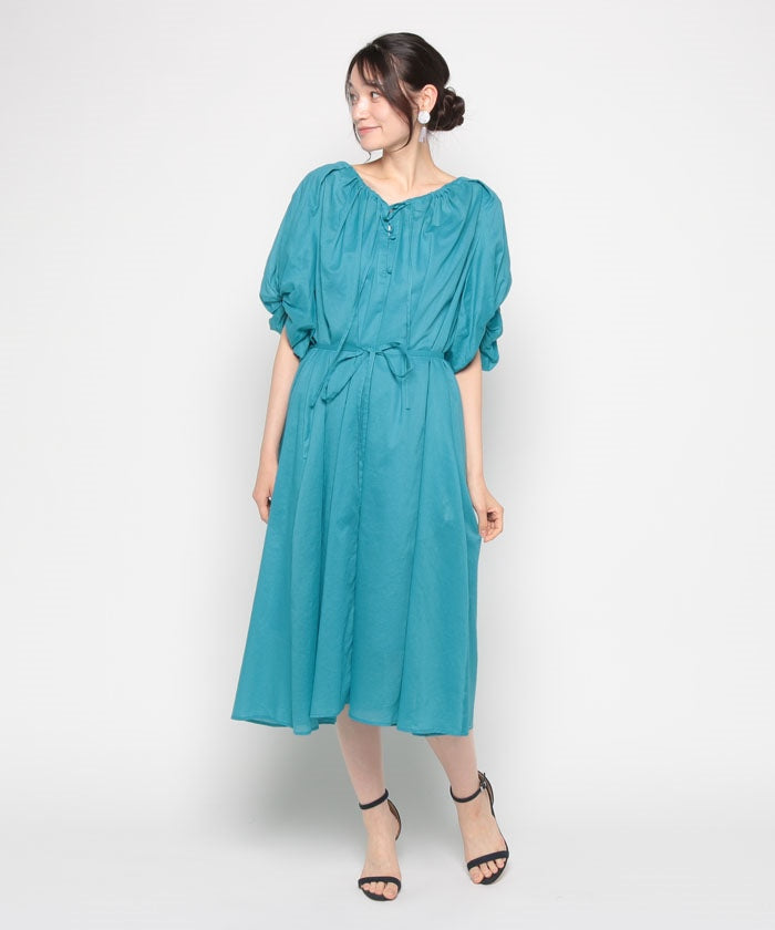 COEL Volume Sleeve Cotton Dress