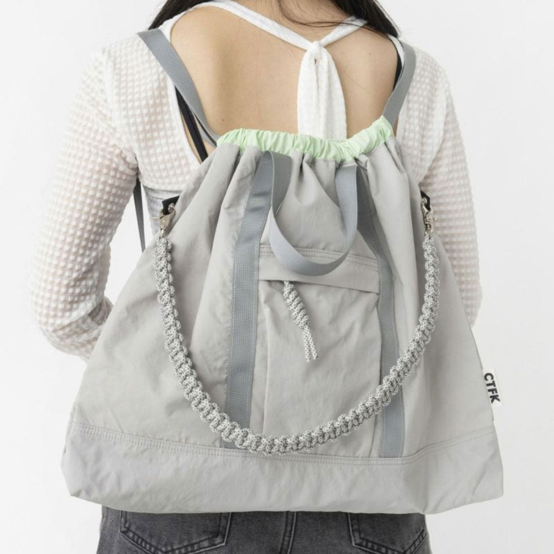 コントロールフリーク CONTROL FREAK CONTROL FREAK WATER-REPELLENT NYLON 3WAY SQUARE TOTE（コントロールフリーク 撥水ナイロン3WAYスクエアトート） （グレー） グレー