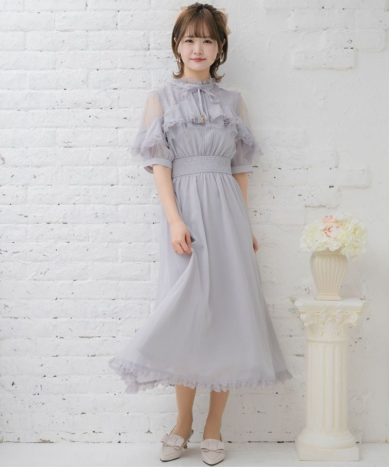 クチュールバイロジータ couture BY ROJITA ラッフルシアーロングワンピース （ブルー） ブルー