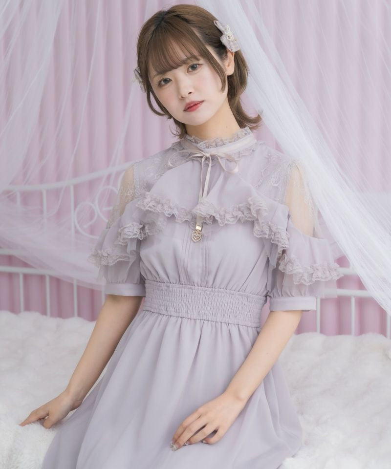 クチュールバイロジータ couture BY ROJITA ラッフルシアーロングワンピース （パープル） パープル