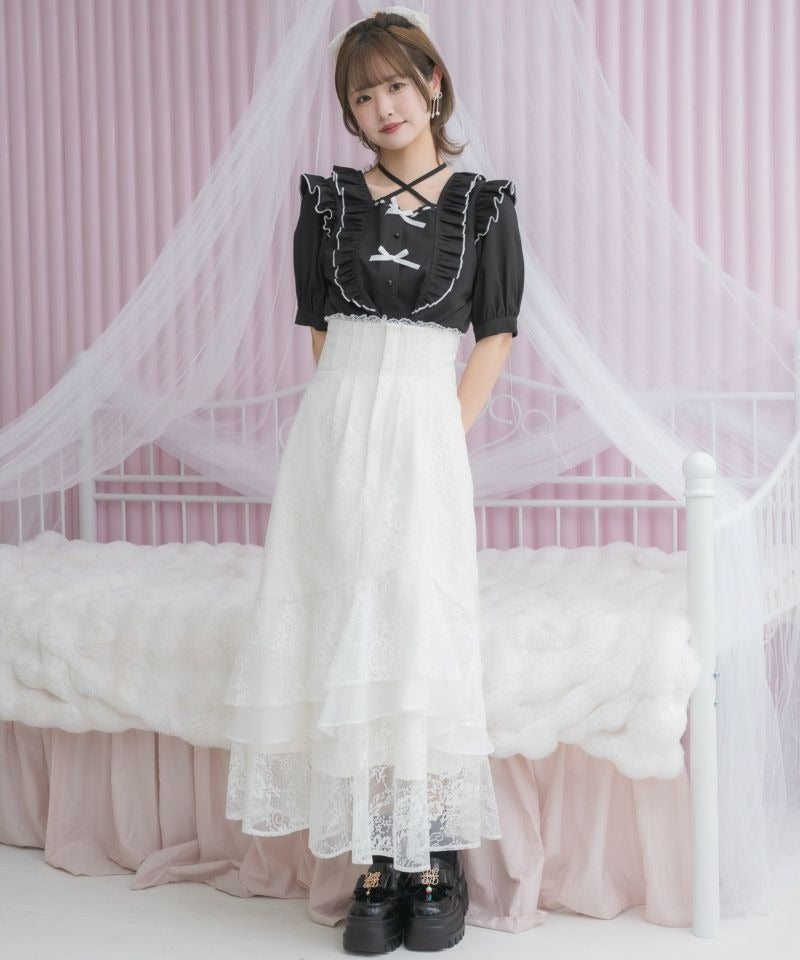 クチュールバイロジータ couture BY ROJITA 総レースティアードロングスカート （ホワイト） ホワイト