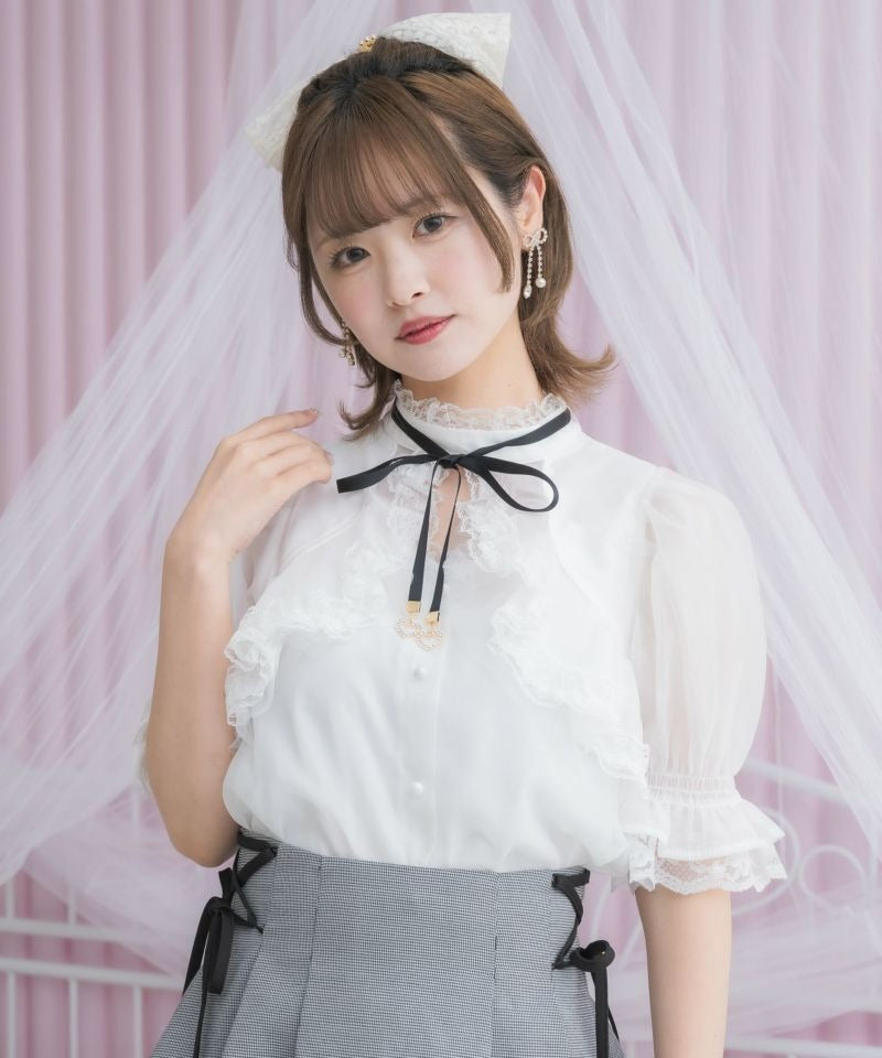 クチュールバイロジータ couture BY ROJITA シアーチェックブラウス （ホワイト） ホワイト